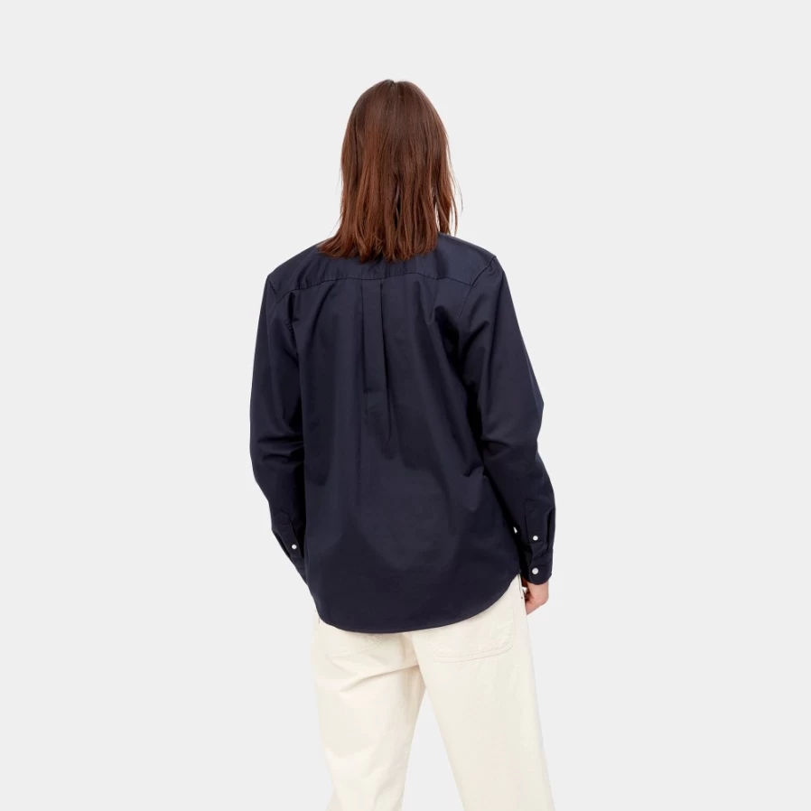 Carhartt WIP Madison Men's Long Sleeve Shirt in Dark Navy Wax Finish