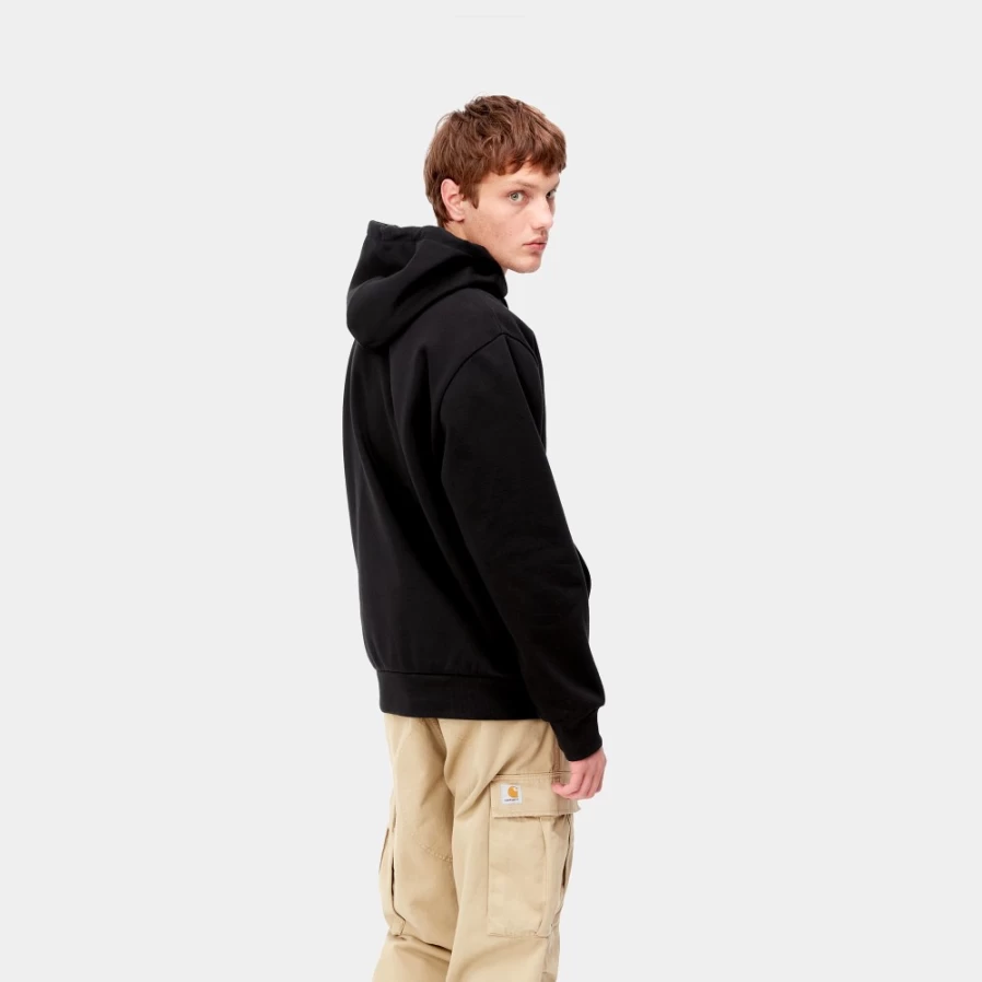 Carhartt WIP Men's Black Hooded Sweatshirt - Freight Services Design