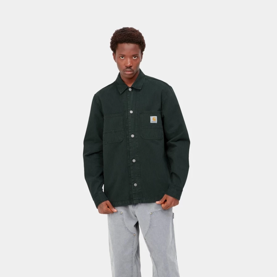 Carhartt WIP Men's L/S Sinclair Shirt in Juniper Blue - Classic Long Sleeve Casual Shirt