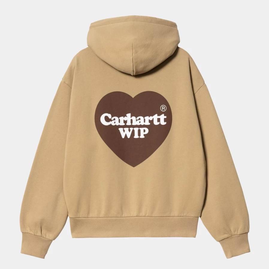 Carhartt WIP Women's Dusty H Brown Hooded Heart Sweatshirt