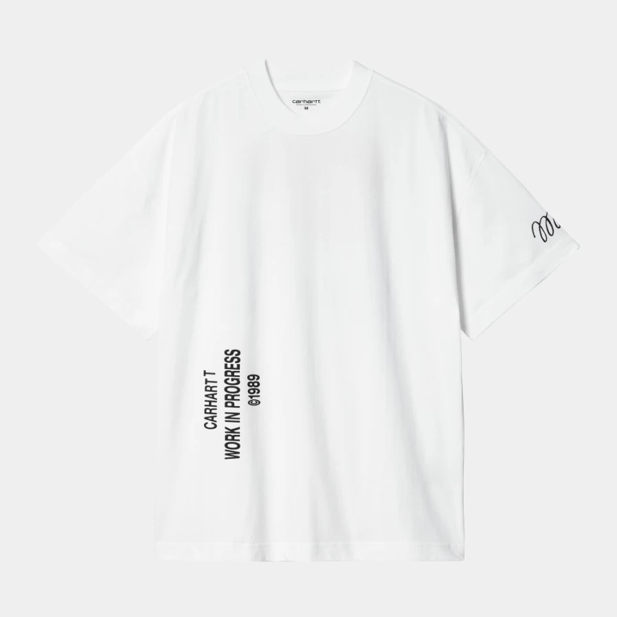 Carhartt WIP Men's White Signature Short Sleeve T-Shirt S/S