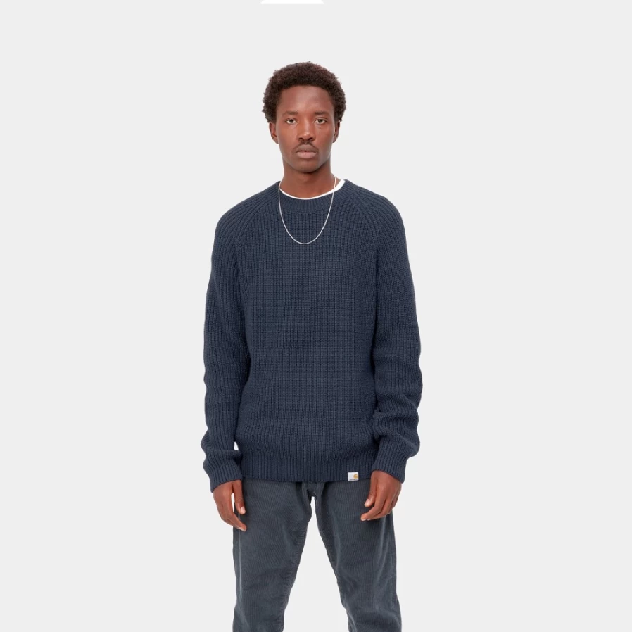 Carhartt WIP Men's Enzian Blue Forth Sweater - Classic Knit Pullover
