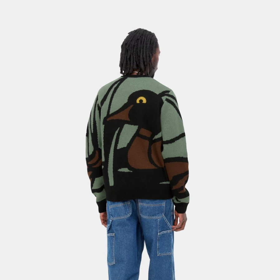 Carhartt WIP Men's Pond Jacquard Sweater - Classic Knit Pullover for Men