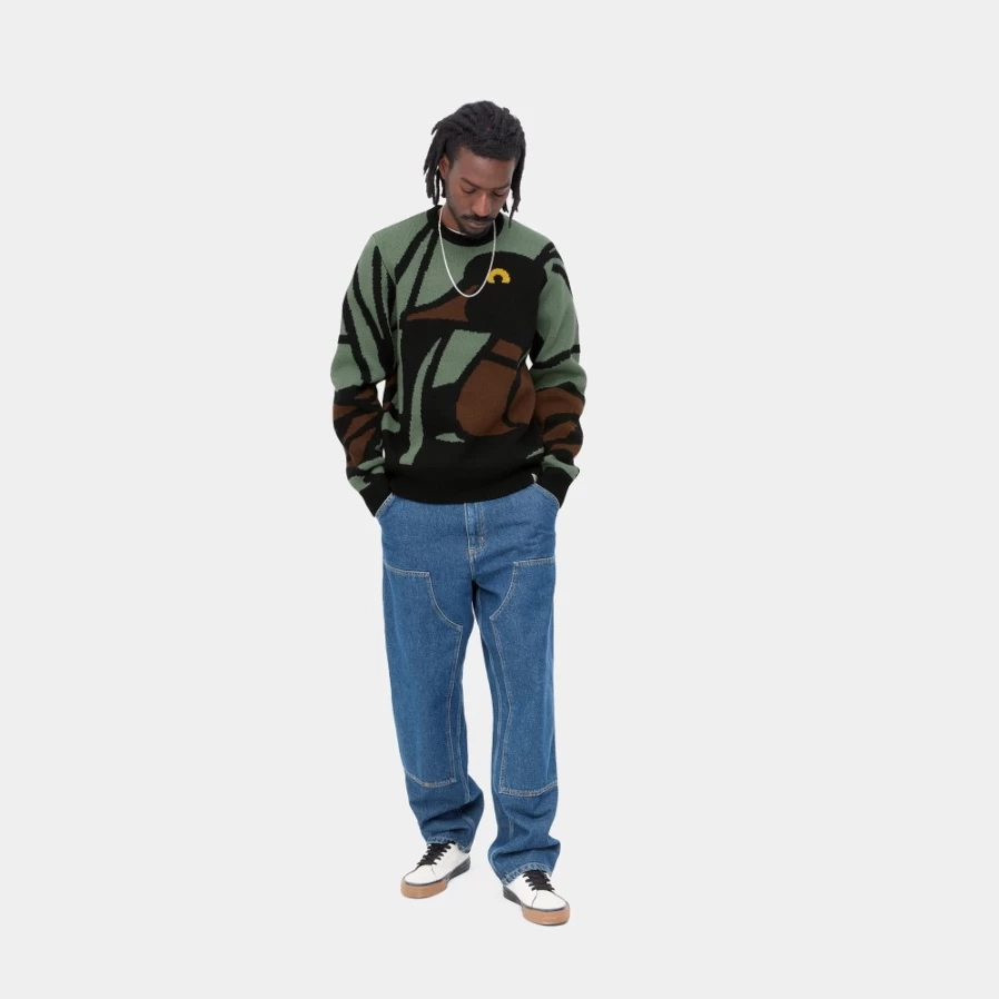 Carhartt WIP Men's Pond Jacquard Sweater - Classic Knit Pullover for Men