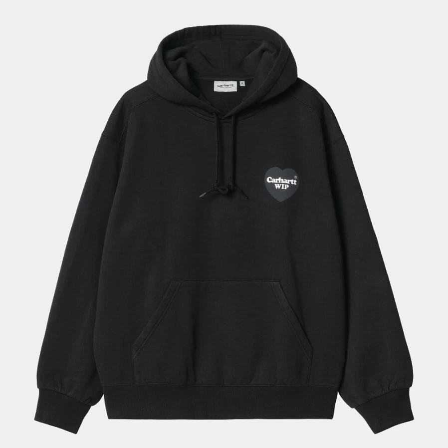 Carhartt WIP Men's Black Hooded Heart Sweatshirt