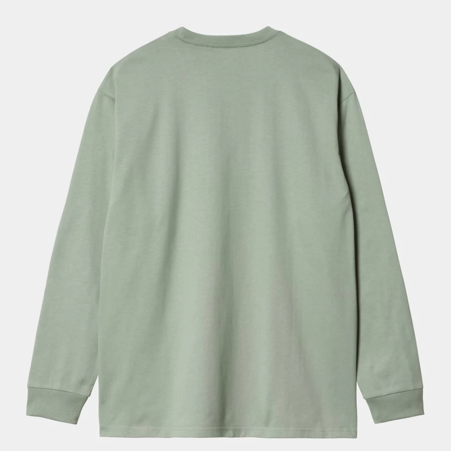Carhartt WIP Men's L/S Chase T-Shirt in Glassy Teal & Gold - Long Sleeve Casual Tee