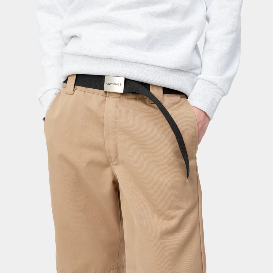 Carhartt WIP Black Clip Belt Chrome Heavy Duty Work Belt for Men