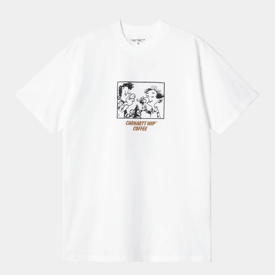 Men's Carhartt WIP Coffee Short Sleeve T-Shirt in White