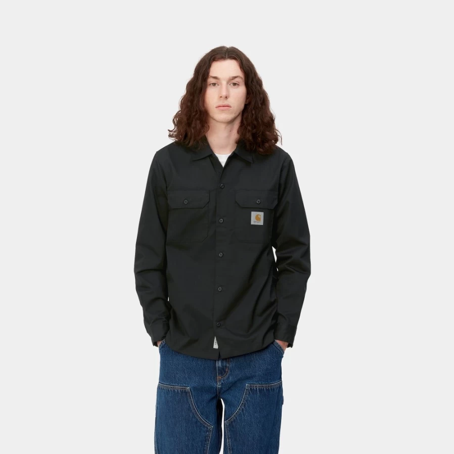 Carhartt WIP Men's Long Sleeve Master Shirt in Black