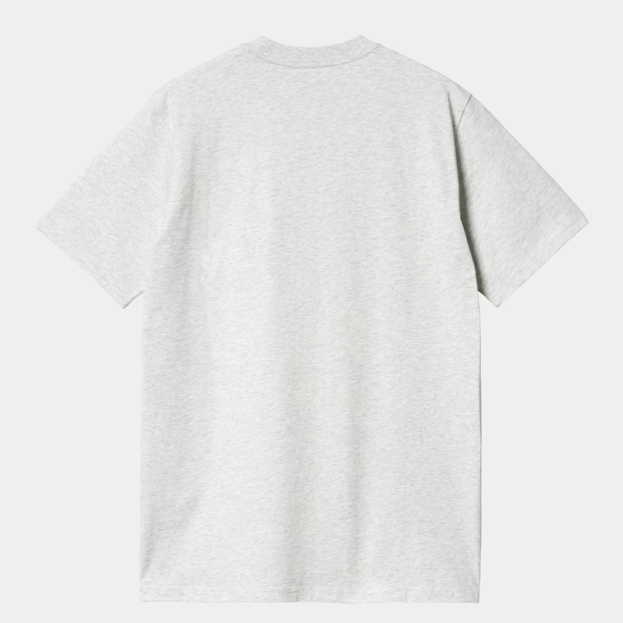 Carhartt WIP Men's Script T-Shirt in Ash Heather / Liberty - Short Sleeve Casual Tee