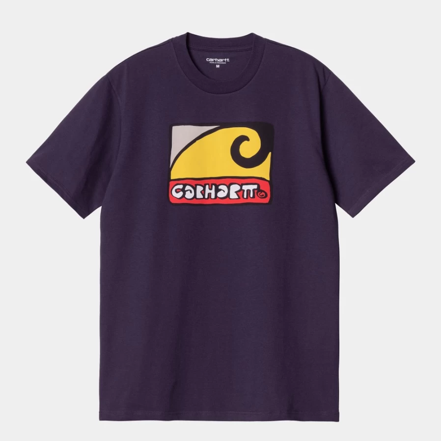 Carhartt WIP Men's S/S Fibo T-Shirt in Cassis Color