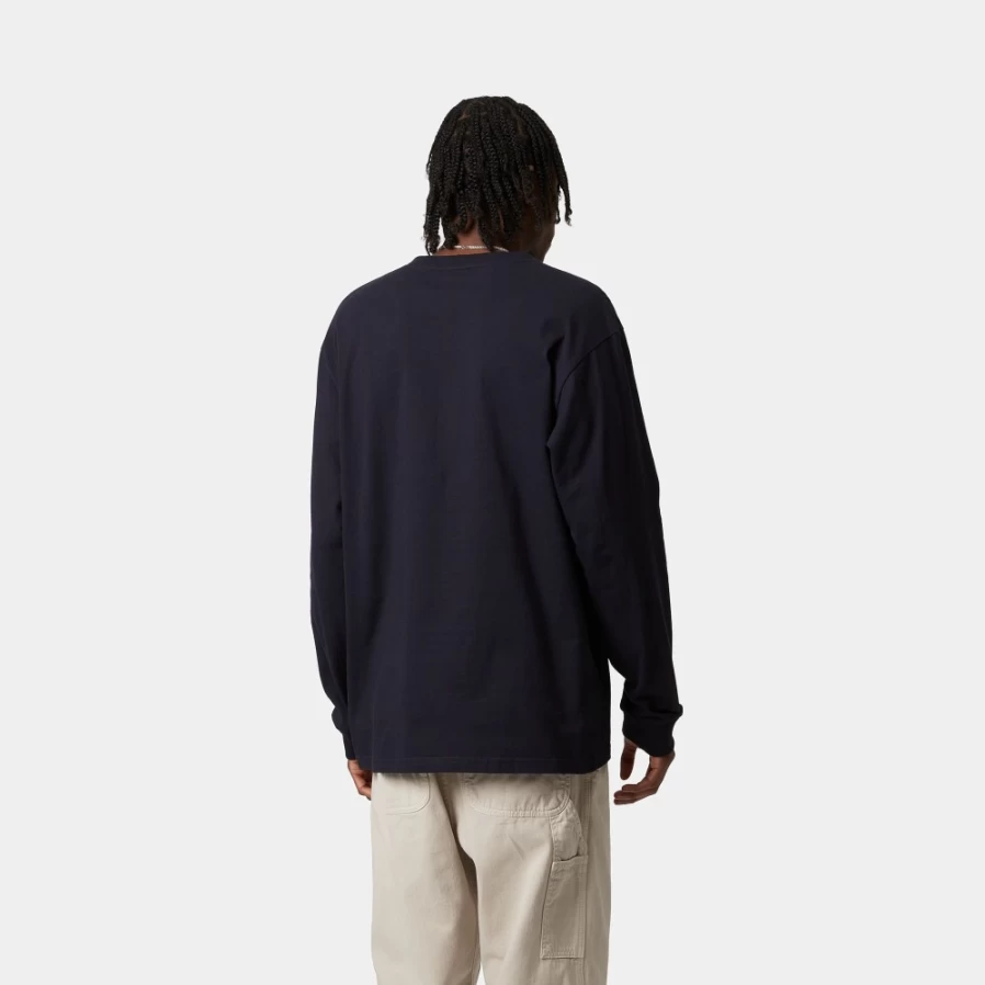 Carhartt WIP Men's Long Sleeve Chase T-Shirt in Dark Navy & Gold