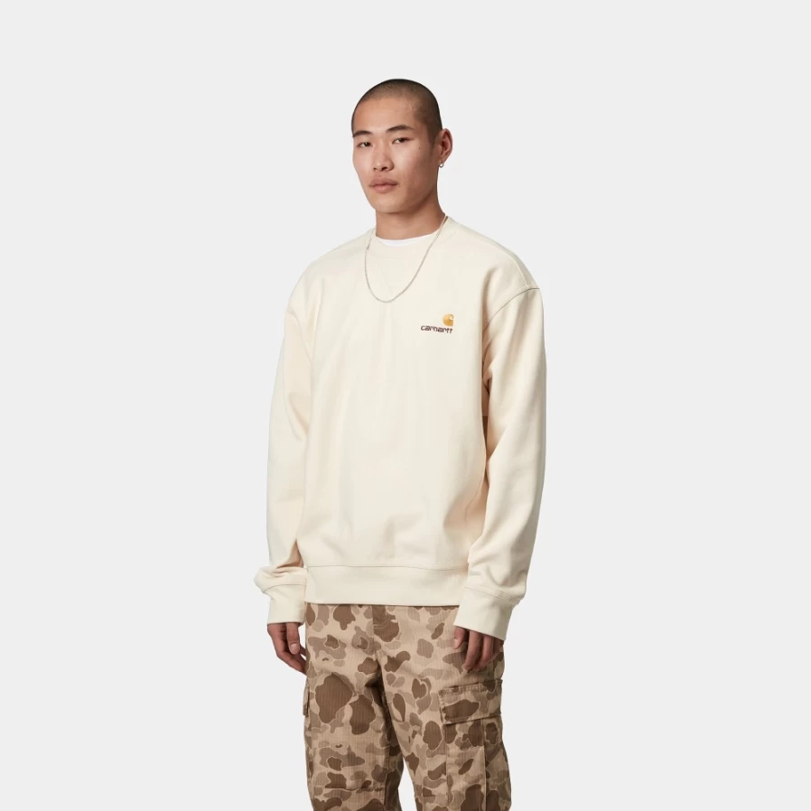 Carhartt WIP Men's American Script Sweatshirt in Natural Color