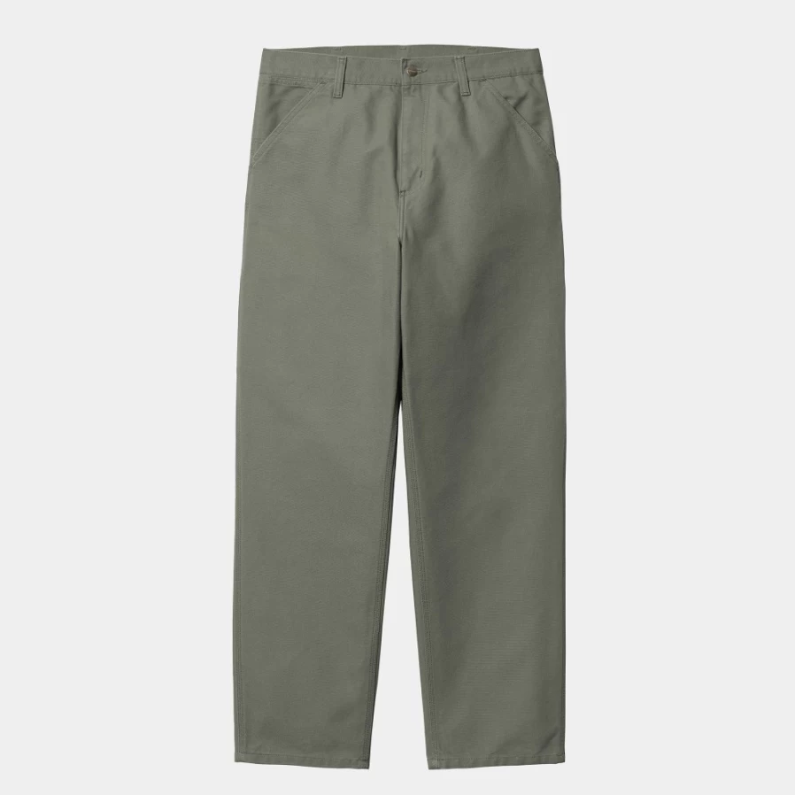Carhartt WIP Men's Single Knee Pant in Smoke Green - Durable Workwear Trousers