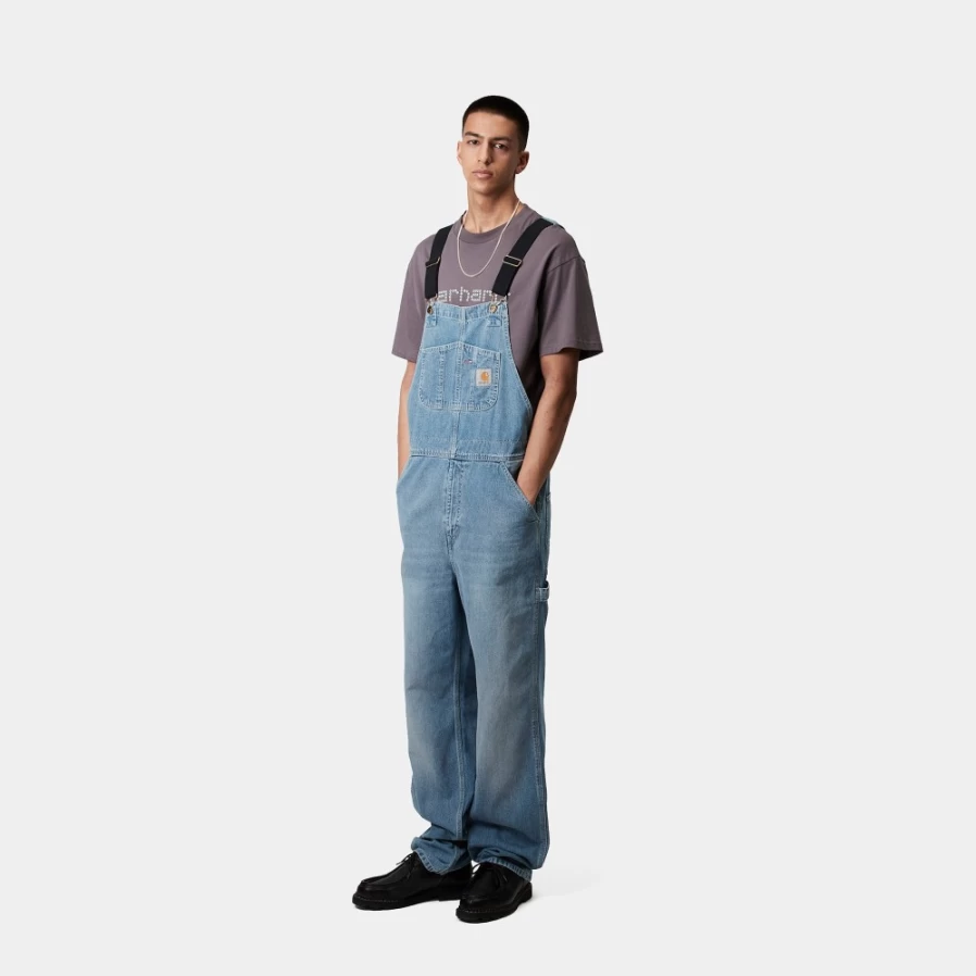 Carhartt WIP Men's Blue Bib Overalls - Durable Workwear Coveralls