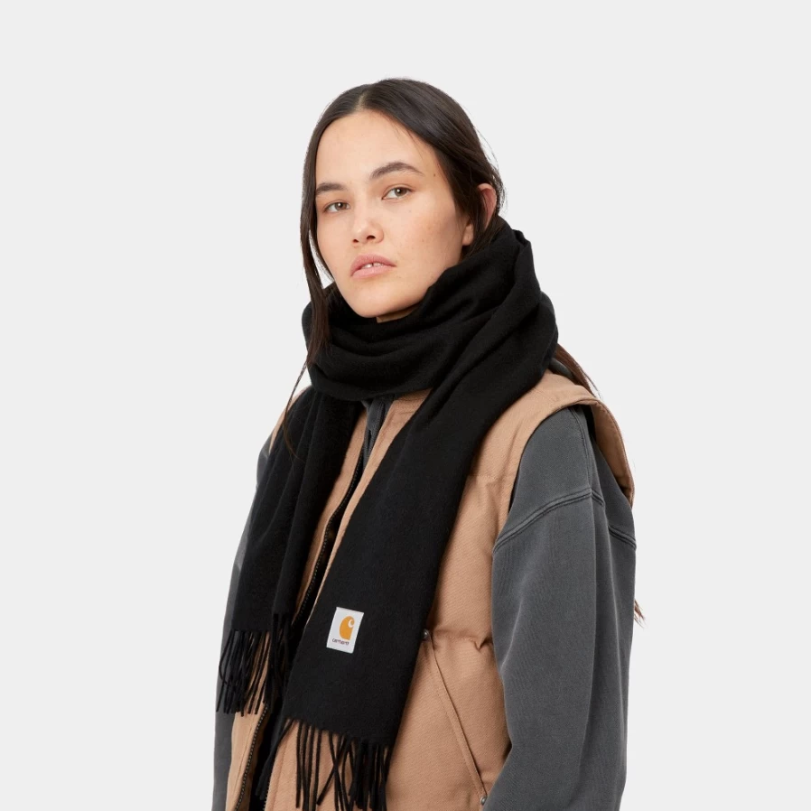 Carhartt WIP Black Clan Scarf - Premium Men's & Women's Winter Accessory