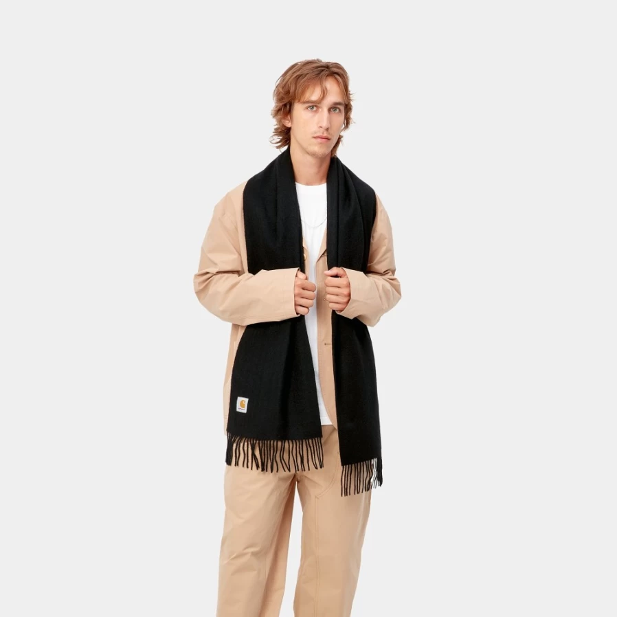 Carhartt WIP Black Clan Scarf - Premium Men's & Women's Winter Accessory