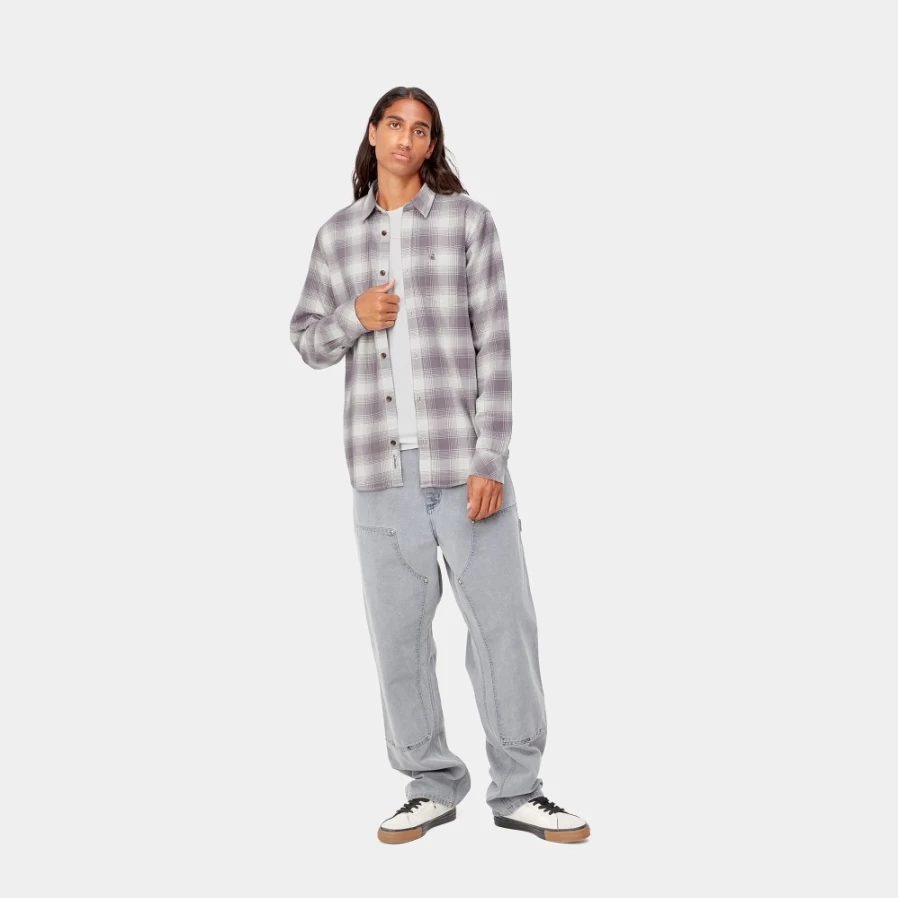Carhartt WIP Men's Long Sleeve Deaver Check Shirt - Plaid Flannel Workwear Top