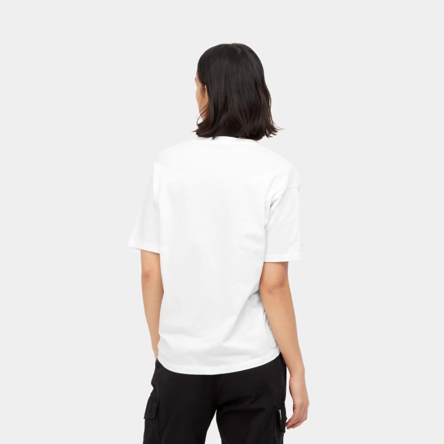 Carhartt WIP Women's Chase Short Sleeve T-Shirt in White & Gold