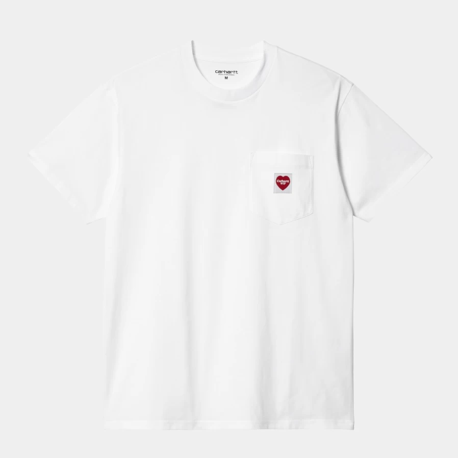 Carhartt WIP Men's White Short Sleeve Pocket Heart T-Shirt