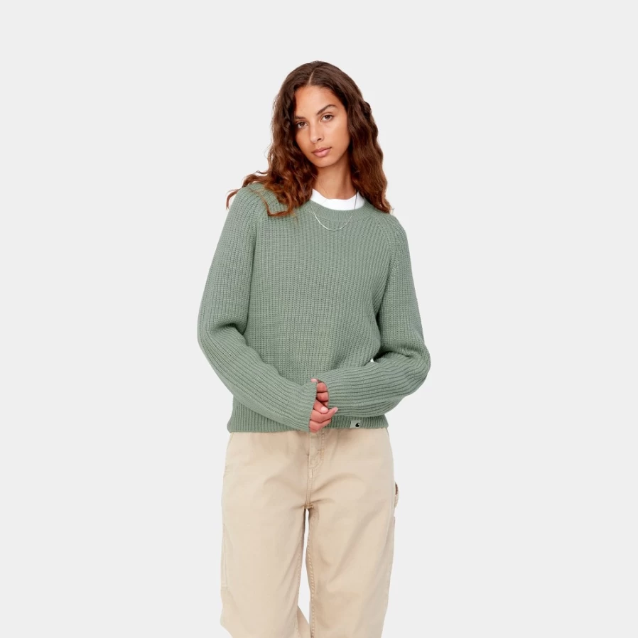 Carhartt WIP Women's Emma Sweater in Misty Sage - Soft Knit Pullover for Women