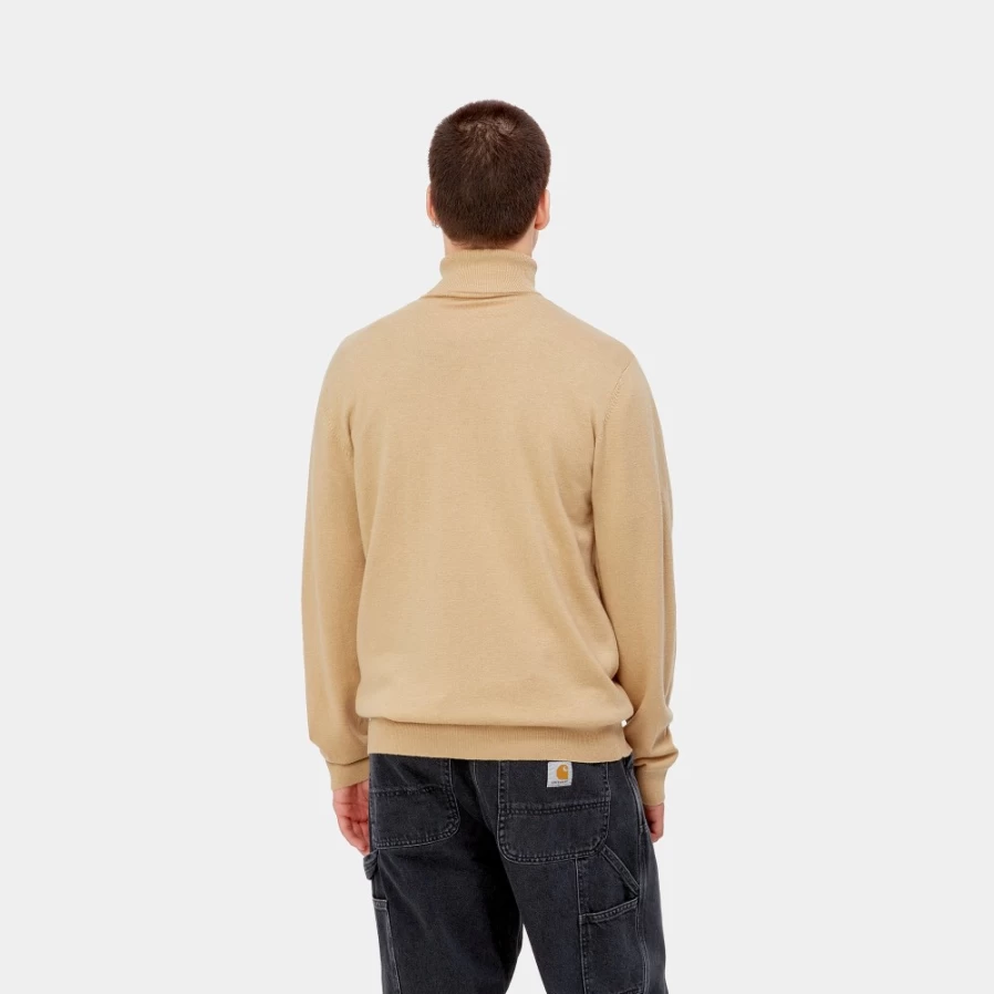 Carhartt WIP Madison Men's Turtleneck Sweater - Dusty H Brown / Black