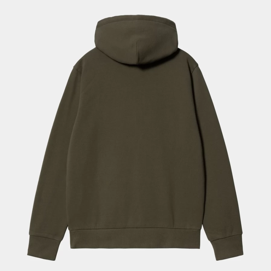 Carhartt WIP Men's Cypress Black Hooded Script Embroidery Sweatshirt