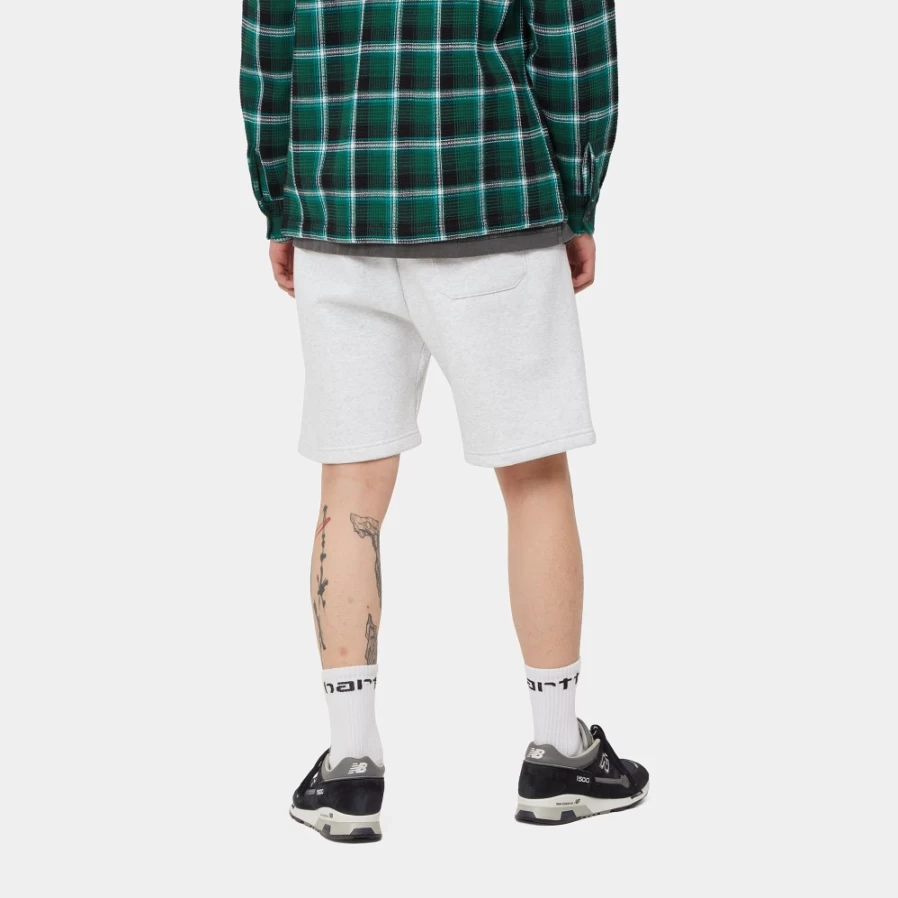 Carhartt WIP Men's Chase Sweat Shorts in Ash Heather & Gold - Lightweight Casual Shorts