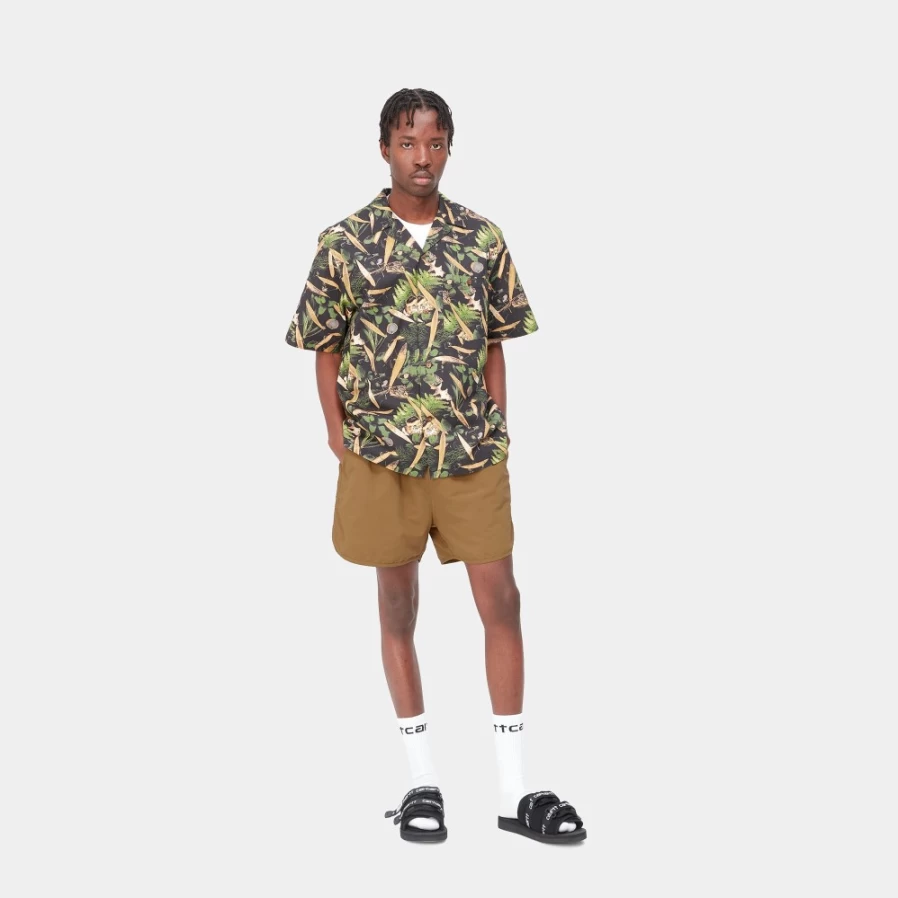 Carhartt WIP Men's Rune Swim Shorts in Hamilton Brown - Quick-Dry Swimming Trunks