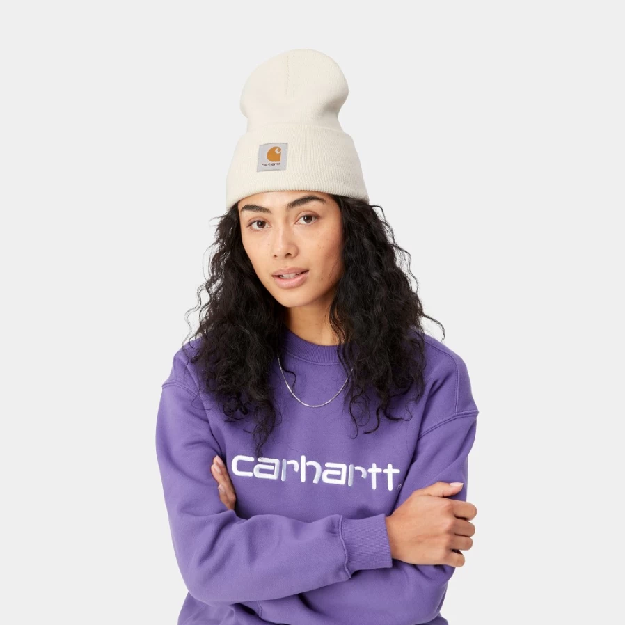Carhartt WIP Acrylic Watch Hat in Natural - Warm Knit Beanie with Foldable Brim