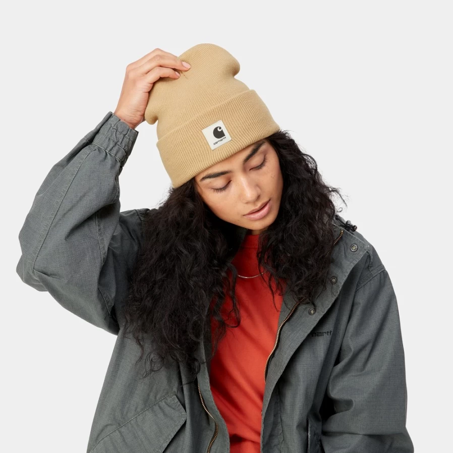 Carhartt WIP Ashley Beanie in Dusty H Brown - Warm Knit Winter Hat for Men & Women