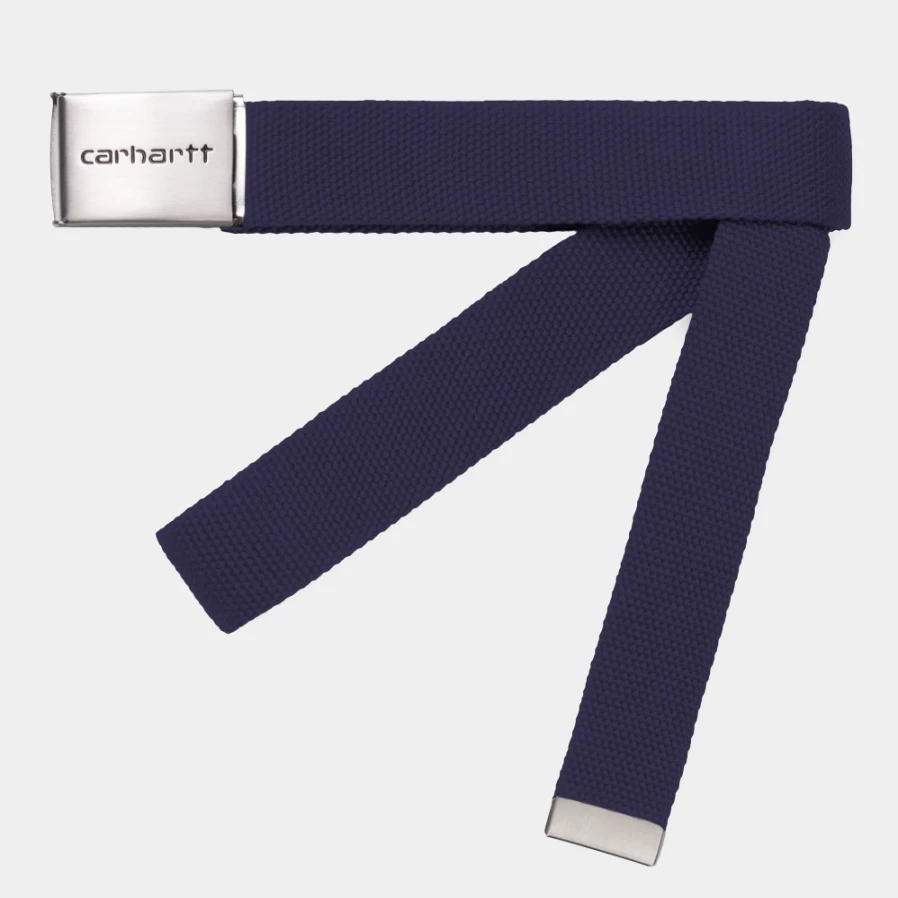 Carhartt WIP Clip Belt in Cassis Color - Adjustable Chrome Buckle Strap for Men & Women
