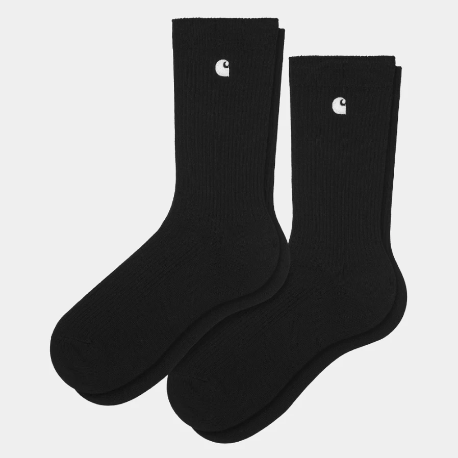 Carhartt WIP Madison Pack Socks - Black & White Athletic Crew Socks for Men & Women