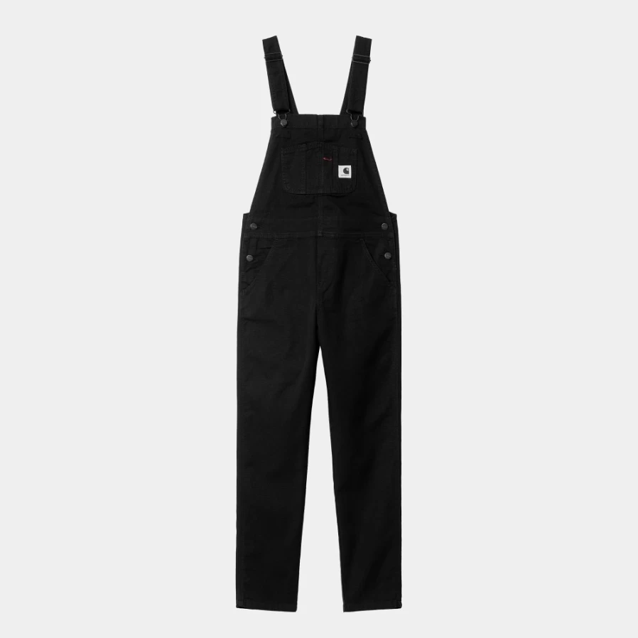Carhartt WIP Women's Black Bib Overalls - Straight Fit Denim Overalls for Women