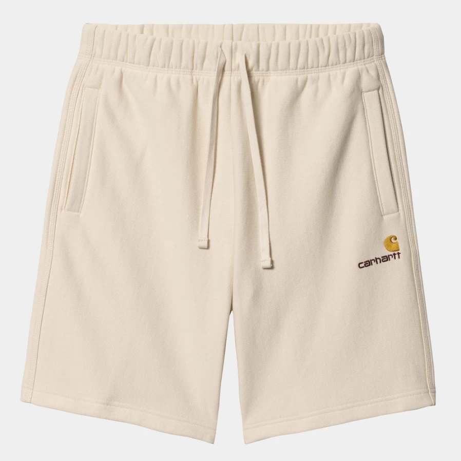 Carhartt WIP Men's American Script Sweat Shorts in Natural Color