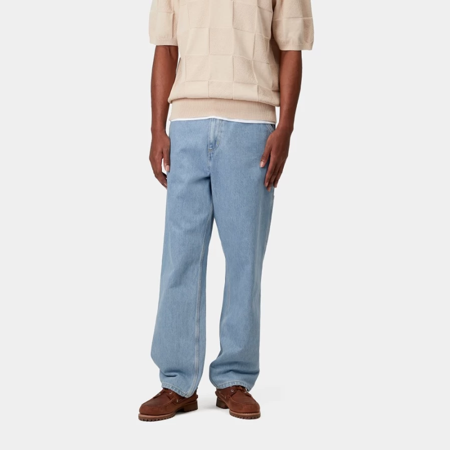 Carhartt WIP Men's Blue Single Knee Work Pants - Durable Utility Pants for Men