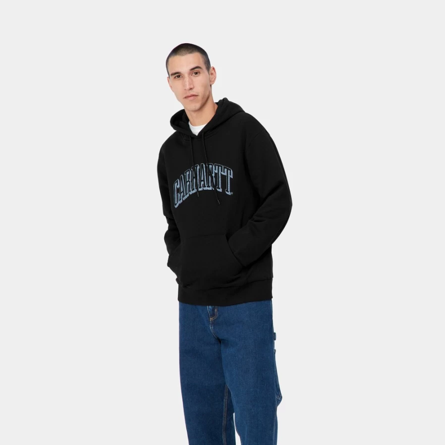 Carhartt WIP Men's Hooded Scrawl Sweatshirt - Black & Misty Sky Pullover