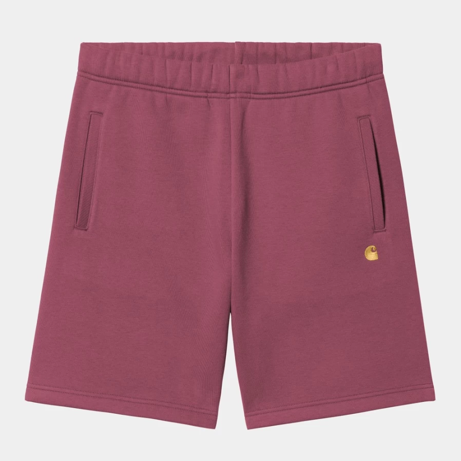 Carhartt WIP Men's Chase Sweat Shorts in Punch/Gold Color - Comfortable Casual Shorts