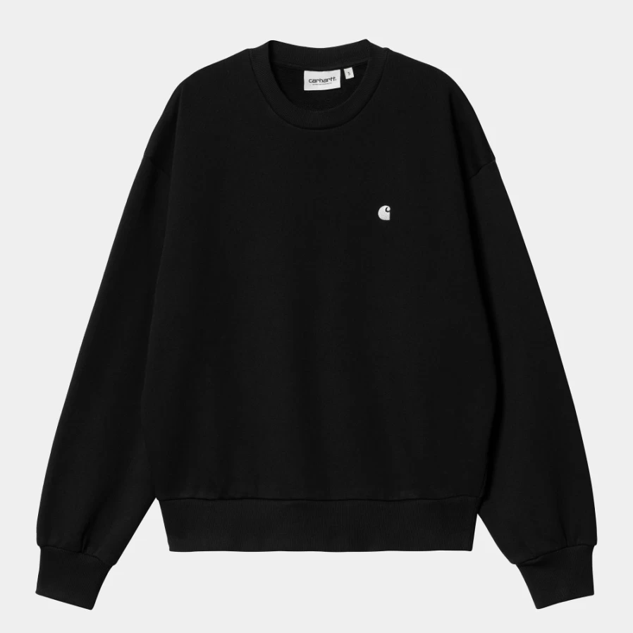 Carhartt WIP Women's Casey Sweatshirt - Black & Silver Pullover Hoodie