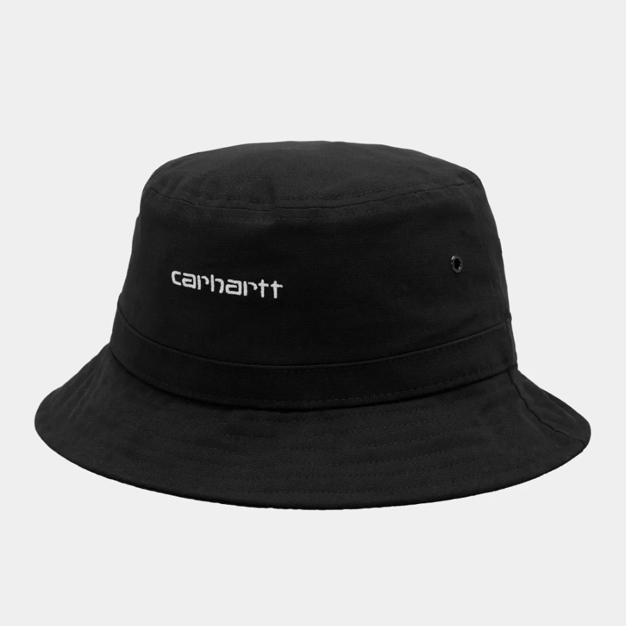 Carhartt WIP Script Bucket Hat - Black & White Casual Unisex Sun Hat for Men & Women