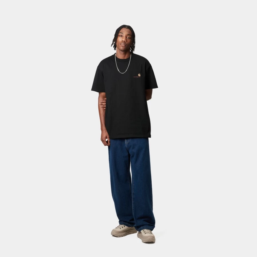 Carhartt WIP Men's Black American Script Short Sleeve T-Shirt