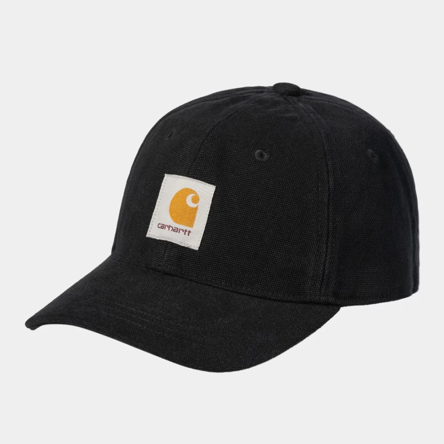 Carhartt WIP Canvas 6-Panel Cap - Black/White Unstructured Snapback Hat for Men & Women