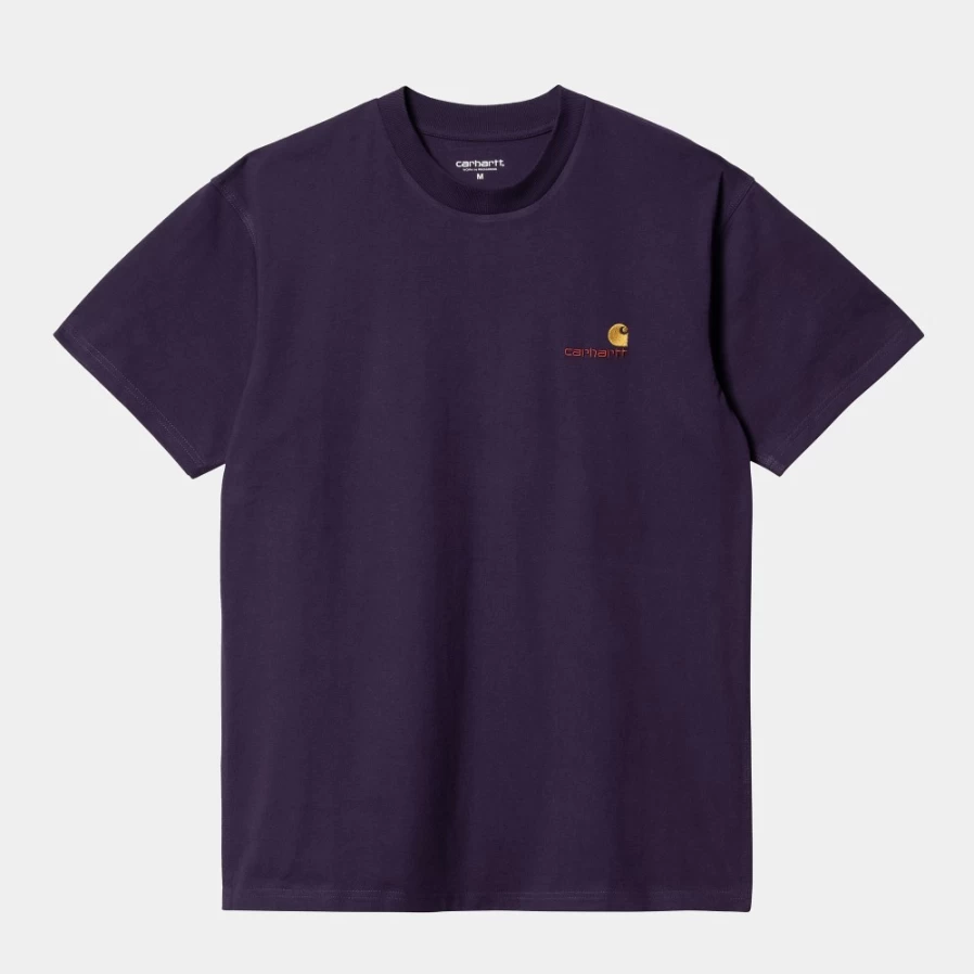 Carhartt WIP Men's S/S American Script T-Shirt in Cassis