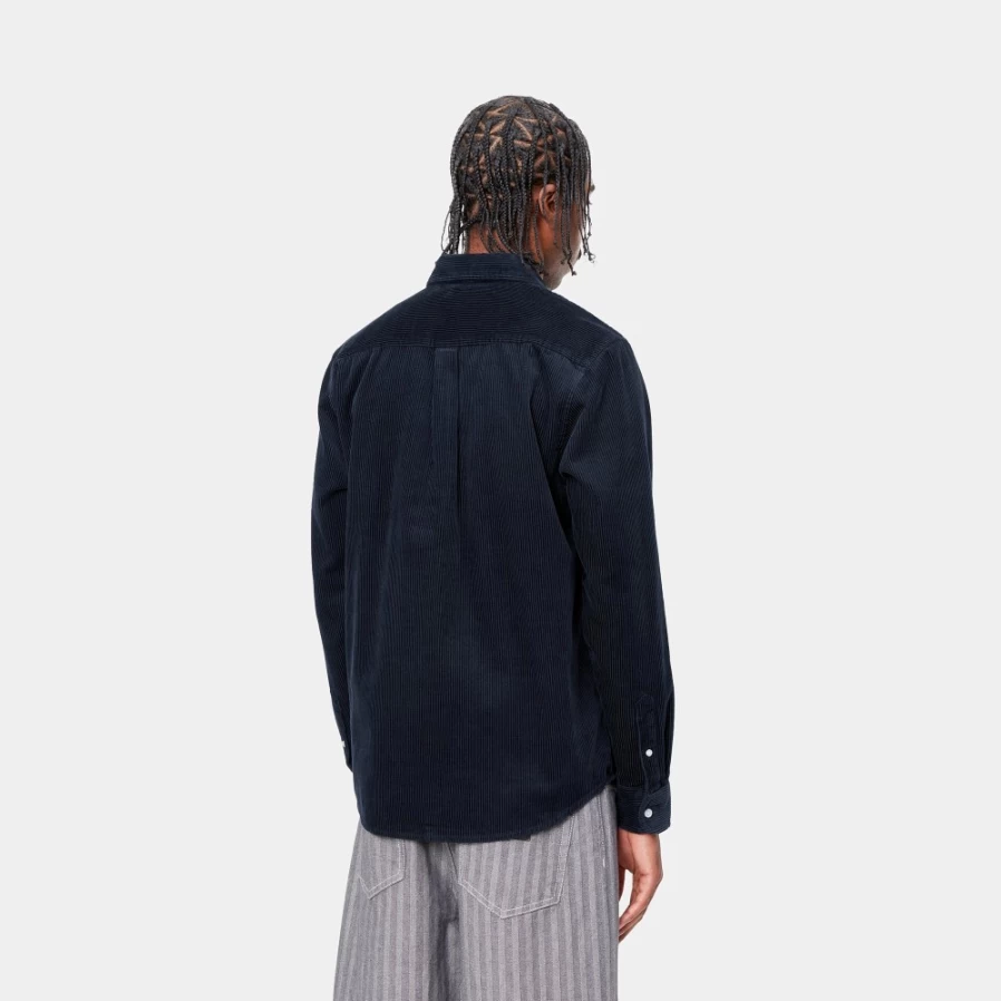 Carhartt WIP Madison Men's Long Sleeve Cord Shirt in Dark Navy Wax