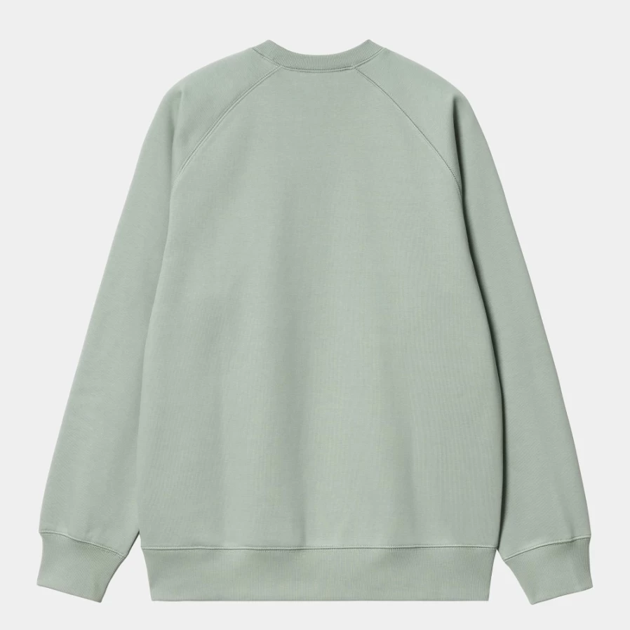 Carhartt WIP Men's Chase Sweatshirt in Glassy Teal & Gold Color
