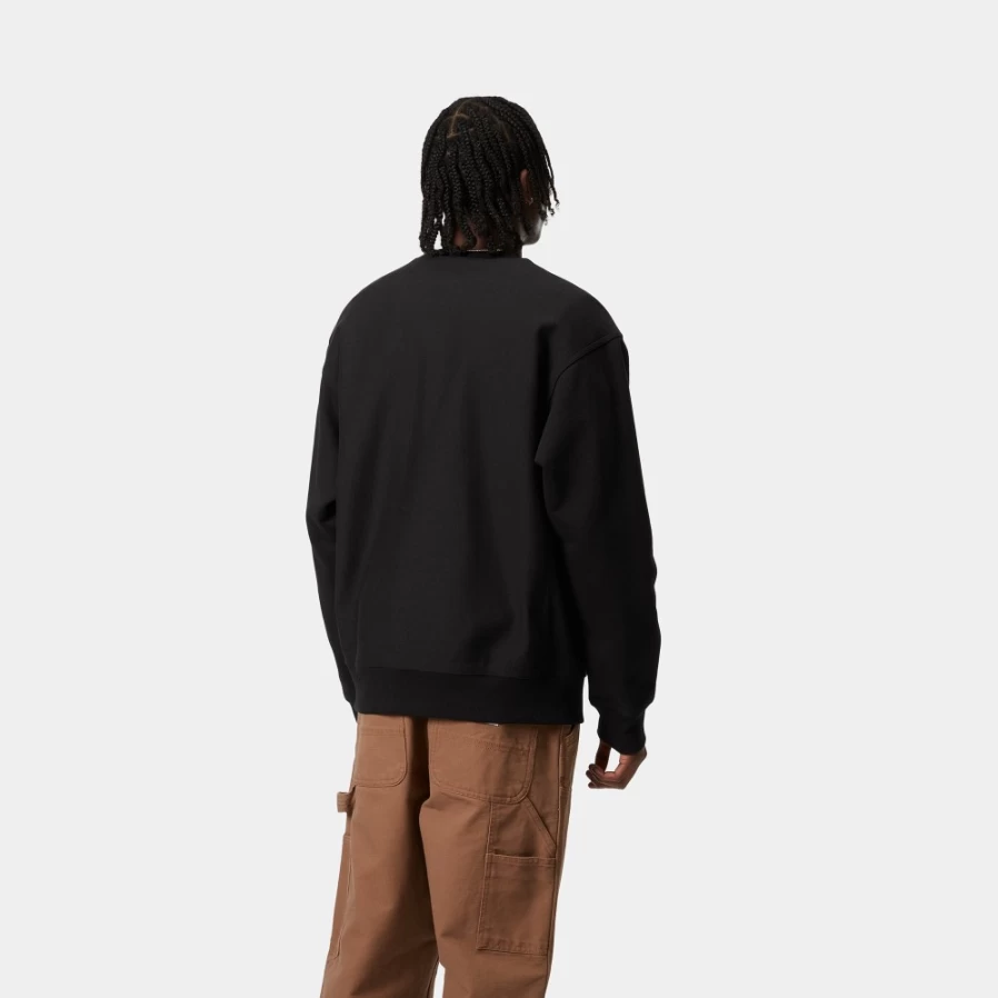Carhartt WIP Men's American Script Sweatshirt - Black Pullover Hoodie