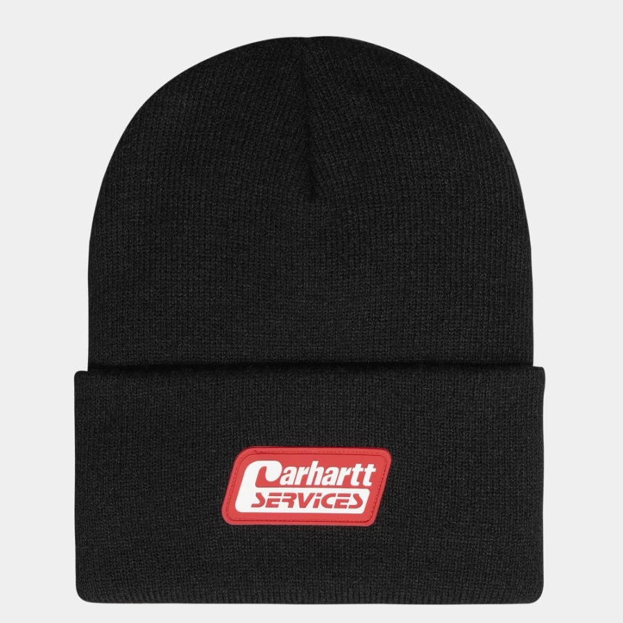 Carhartt WIP Services Beanie - Black Winter Hat for Men & Women