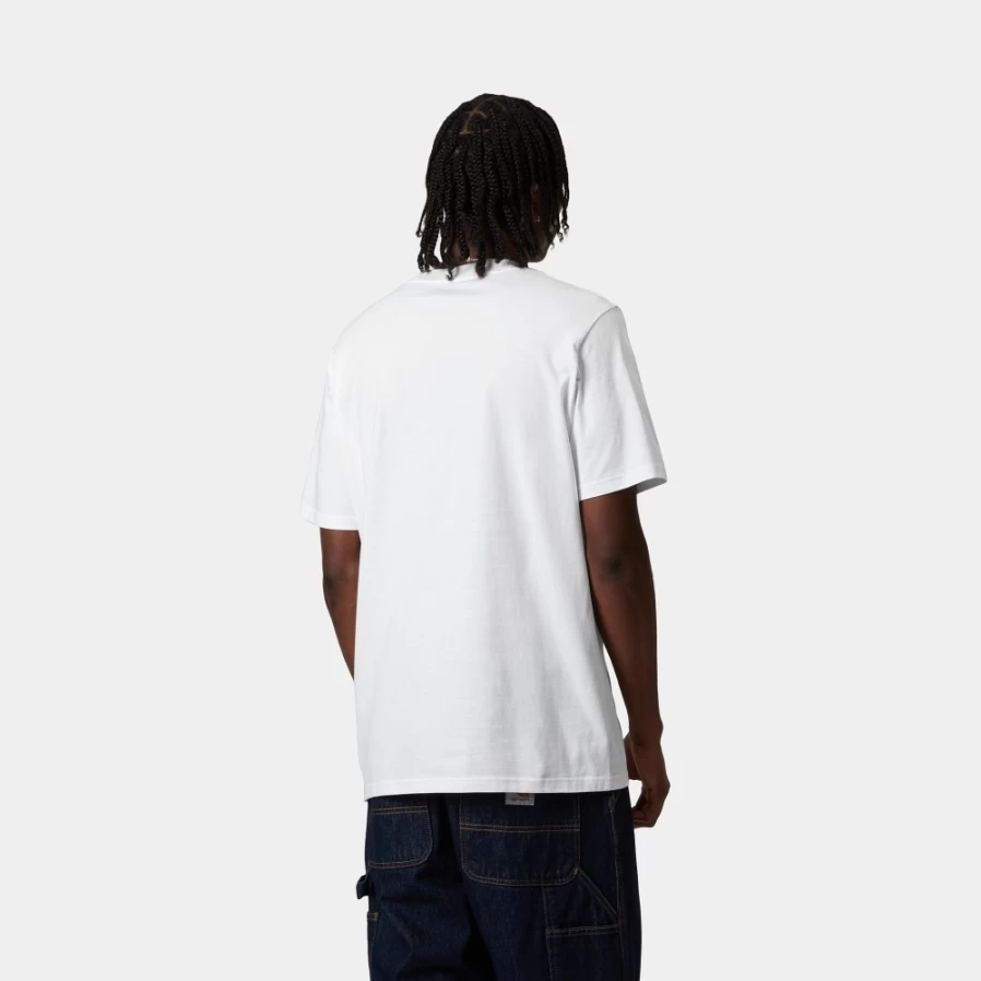 Carhartt WIP Men's Script T-Shirt - White & Black Short Sleeve Casual Tee