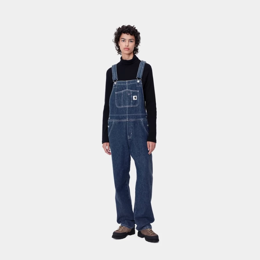 Carhartt WIP Women's Blue Denim Bib Overalls - Straight Fit Workwear