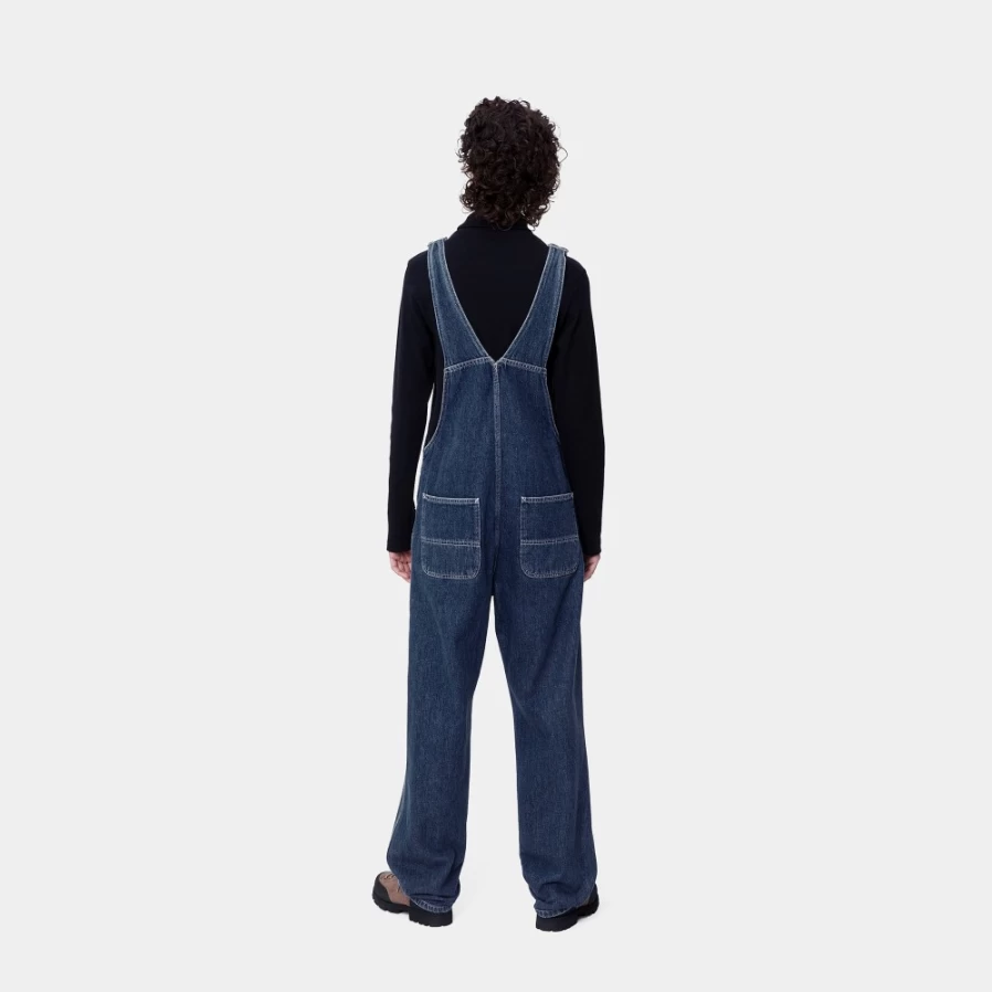 Carhartt WIP Women's Blue Denim Bib Overalls - Straight Fit Workwear